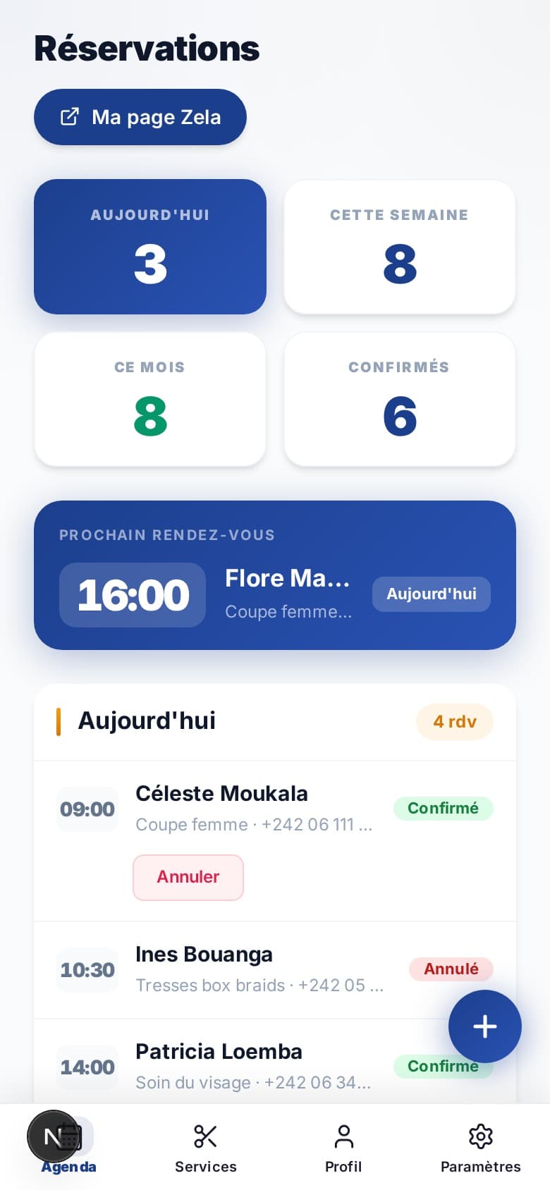Tableau de bord VILEVIER, vue mobile